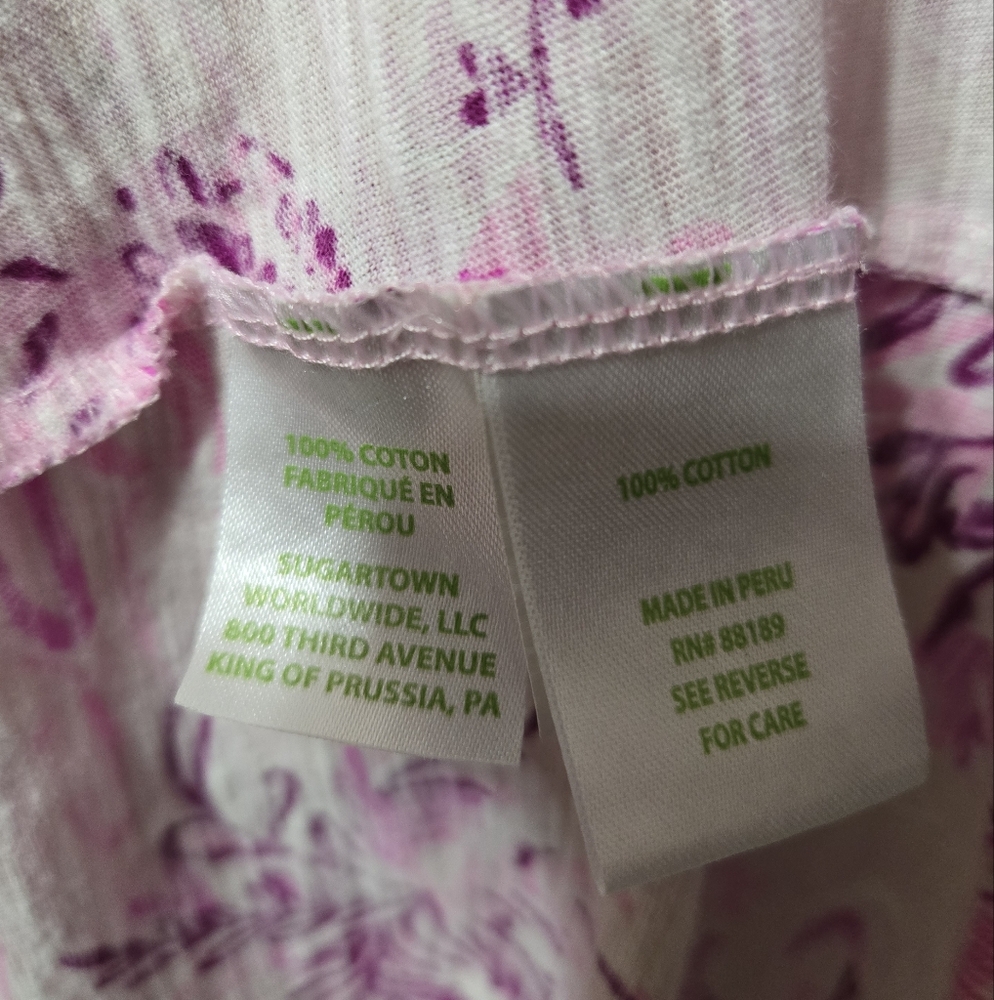 Lilly Pulitzer Wild About You Etta V-Neck Short Sleeve Pink Purple White Top - Picture 5 of 10